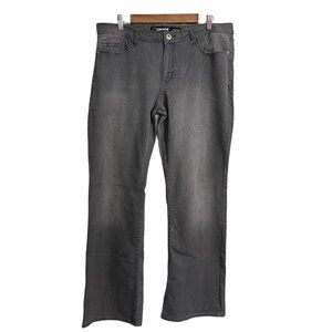 Jordache Womens Gray Wash Stretch Embellished Pocket Bootcut Jeans Size 16